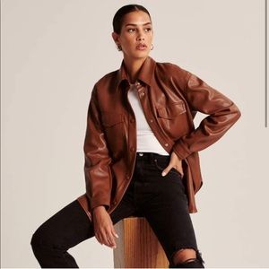 Vegan leather shacket | Abercrombie